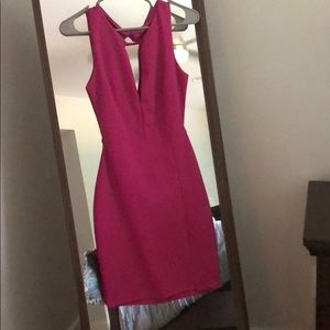 Hot pink backless dress